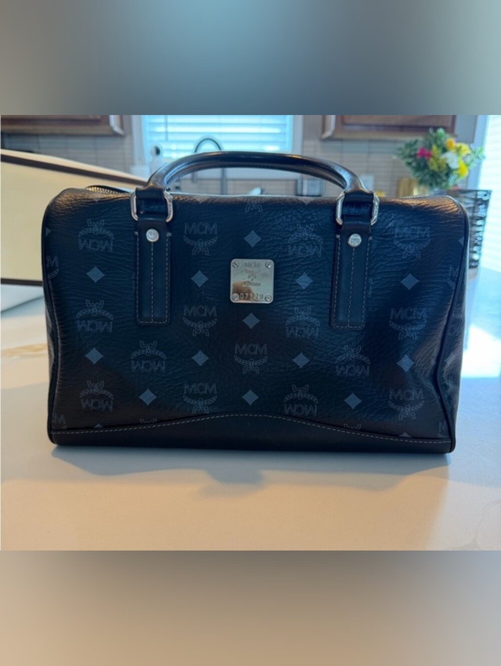MCM Black Visetos Logo Satchel - Picture 9 of 9
